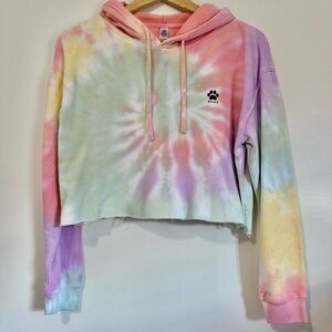 Pawz Cropped Tye-Dye Hoodie